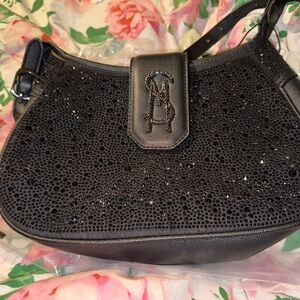 Steve Madden Rhinestone Sparkly Black purse NWT